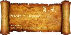 Murár Aranka névjegykártya